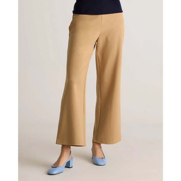 Quince Pants - Quince Organic Cotton Double Knit Wide Leg Pants Soft Camel Size Medium NWT